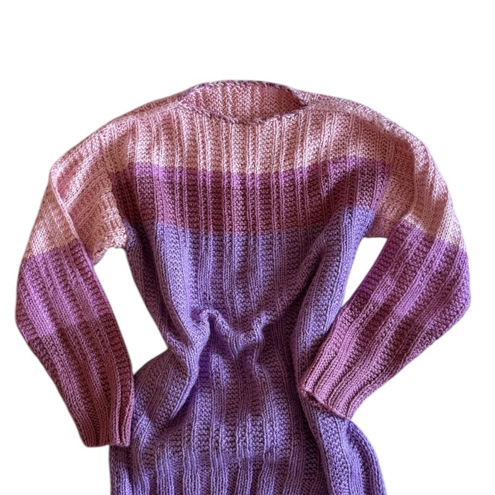 Colorful Striped Handmade Knit Sweater